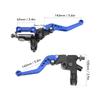 1 Pair 7/8in Brake Master Cylinder Lever Universal Motorcycle Handlebar Kit with Reservoir Carbon Fiber Hand Guard Blue