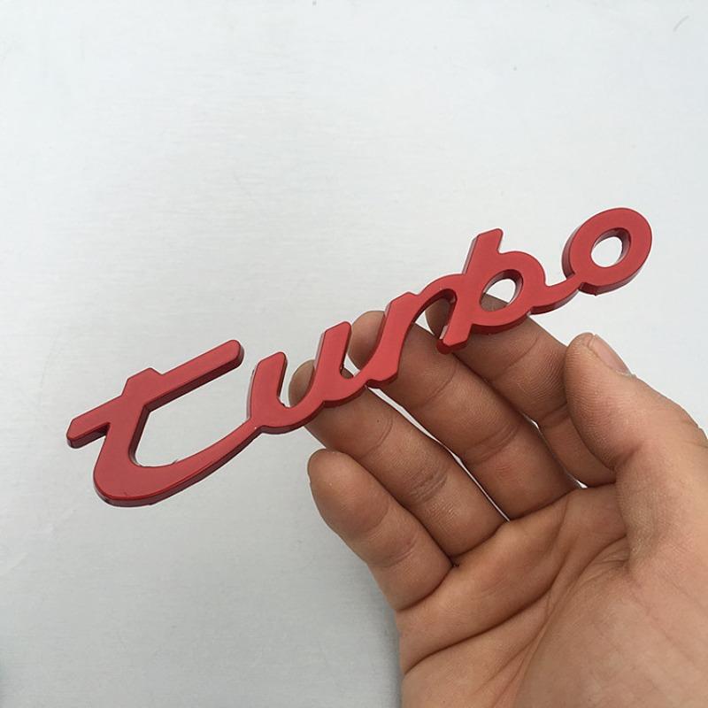 Car Personalized Modification Car Sticker 3D Metal Body Sticker Turbocharged Car Side Label Word Label TURBO Car Logo