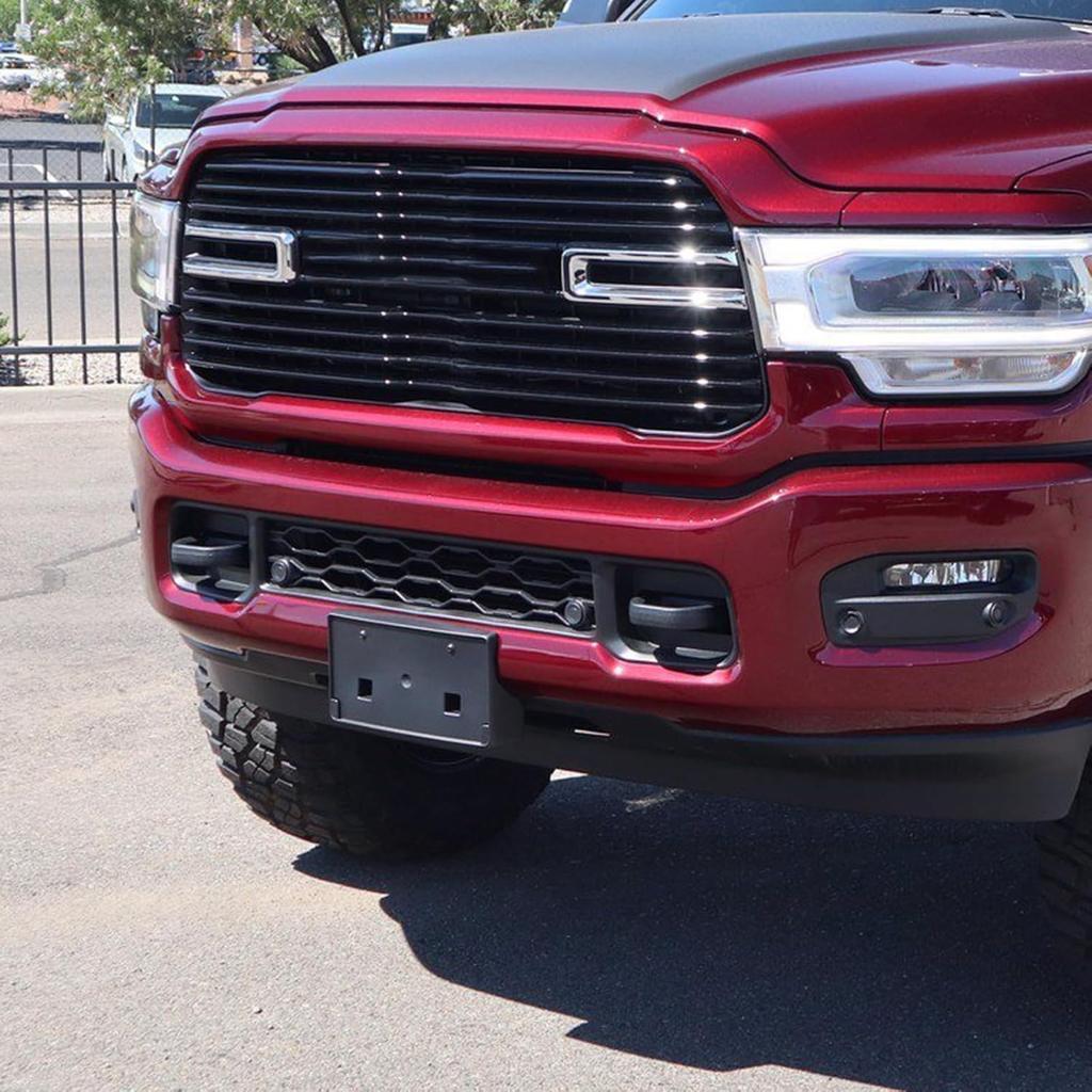 Front License Plate Frame Tag Mounting Bracket Holder Fits for 2019 2020 2021 2022 2023 2024 Ram 2500 3500 4500 5500 Replacement 68362197AA