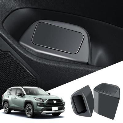 Toyota 50 için ECOZEN Çöp Kutuları Yeni RAV4 ile Uyumlu Araç Saklama Küçük Eşya Saklama RAV4 Adventure Çöp Arabası ABS Siyah 2 Parça Set Kapı Kenarı