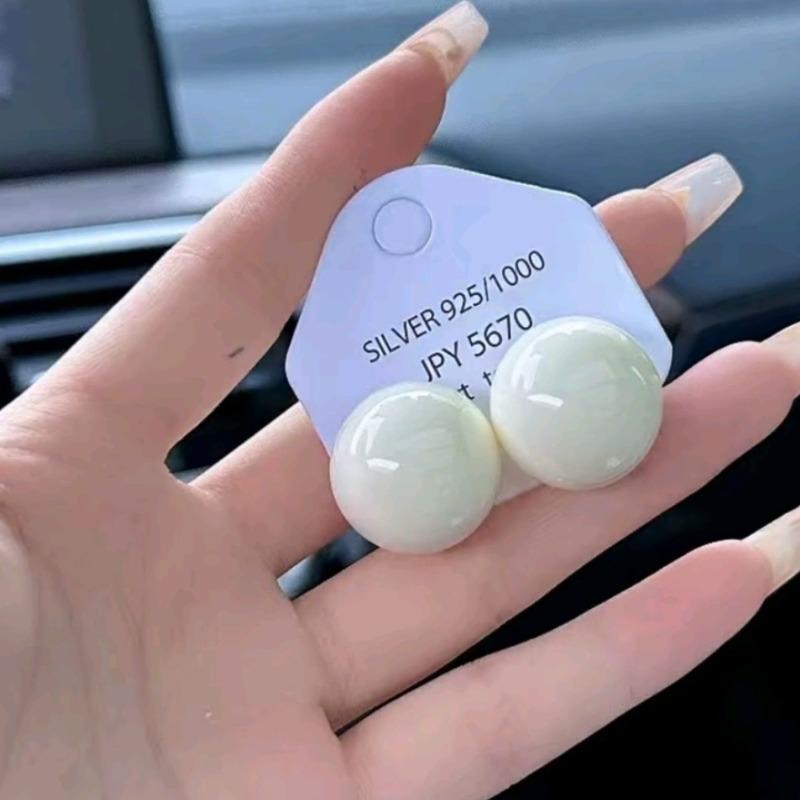 Silver Needle Color Steamed Bread Doudou Earrings Dopamine Unique Beautiful Sweet Earrings Spring Earrings Premium Sense Wholesale