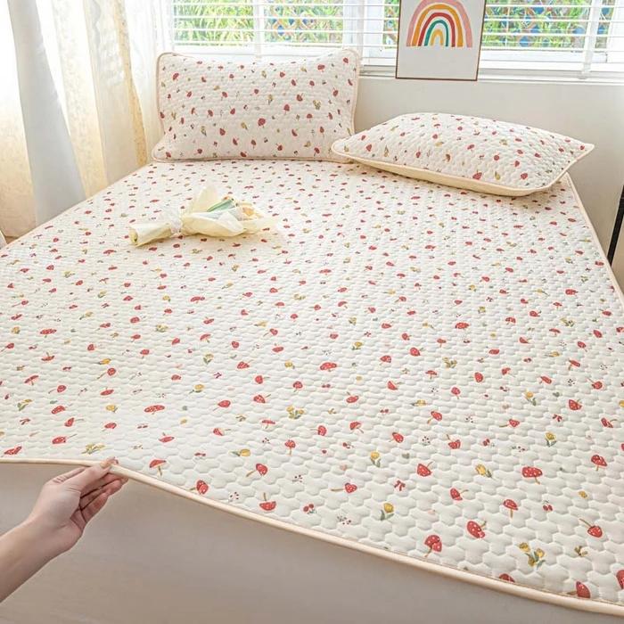 Ice silk mat cool mattress protective cover 3-piece set machine washable cool air conditioner seat