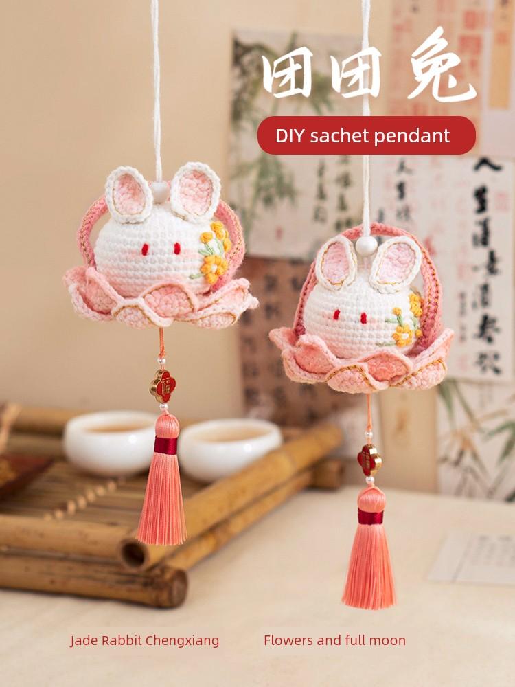 Mid-Autumn Festival Osmanthus Sachet DIY Handmade Bunny Perfume Bag Crochet Woven Material Kit National Style Pendant Portable