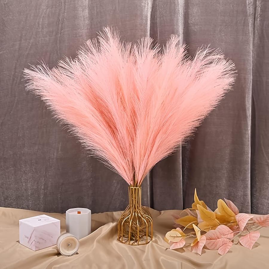 

25 шт., искусственная трава из тростника, богемские сушеные растения, пластиковые имитации тростника, украшение для дома и свадьбы розовый