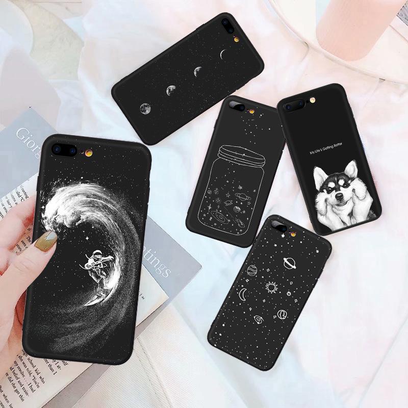 

Космическая серия с рисунком, ультратонкий мягкий защитный чехол из ТПУ для iPhone Samsung Huawei Honor Xiaomi Redmi 10 Samsung Galaxy S9 чёрный