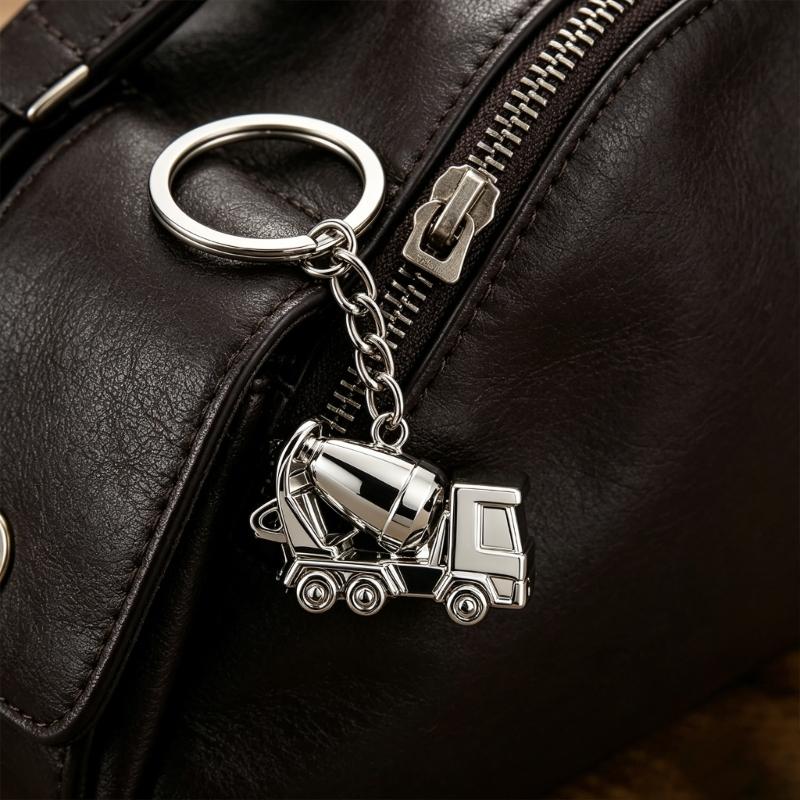 Compact 9.7cm Engineering Vehicle Keyring High Grade Alloy Craftsmanship For Practical And Decorative Use