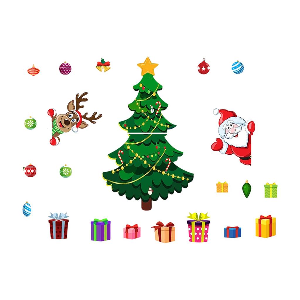 Christmas Decorations PVC Refrigerator Stickers DIY Fridge Ornaments for Festive Home Kitchen Decor