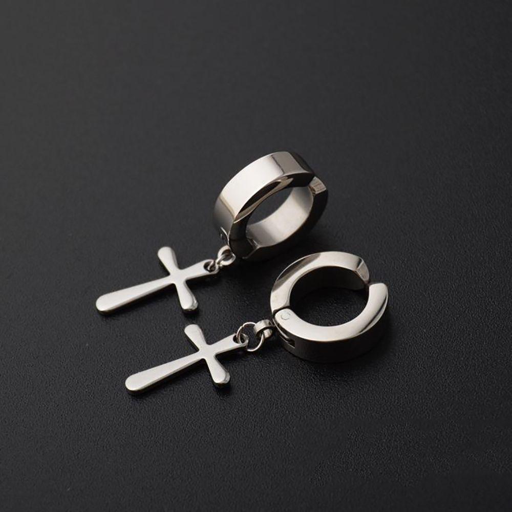 Punk Women Gift Unisex Elegant Fashion Jewelry Cross Clip Earring Men Ear Cuff Non-Piercing Earring