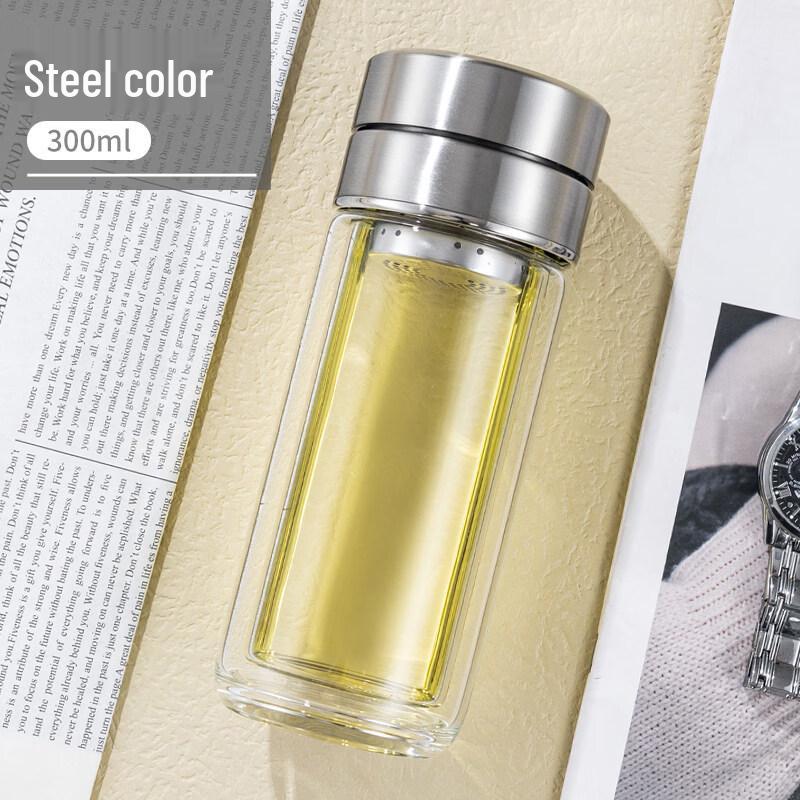 Yuzhuxun Double-Layer Heat-Resistant Glass Tea Cup