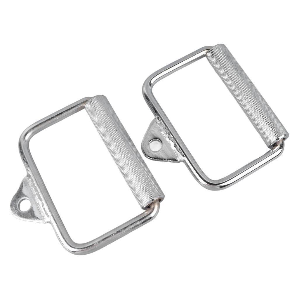 2PCS Gym Exercise Pull Handle Stainless Steel Electroplated D Row Handle Cable Attachment for Fitness Workout Cable Machine Accessories