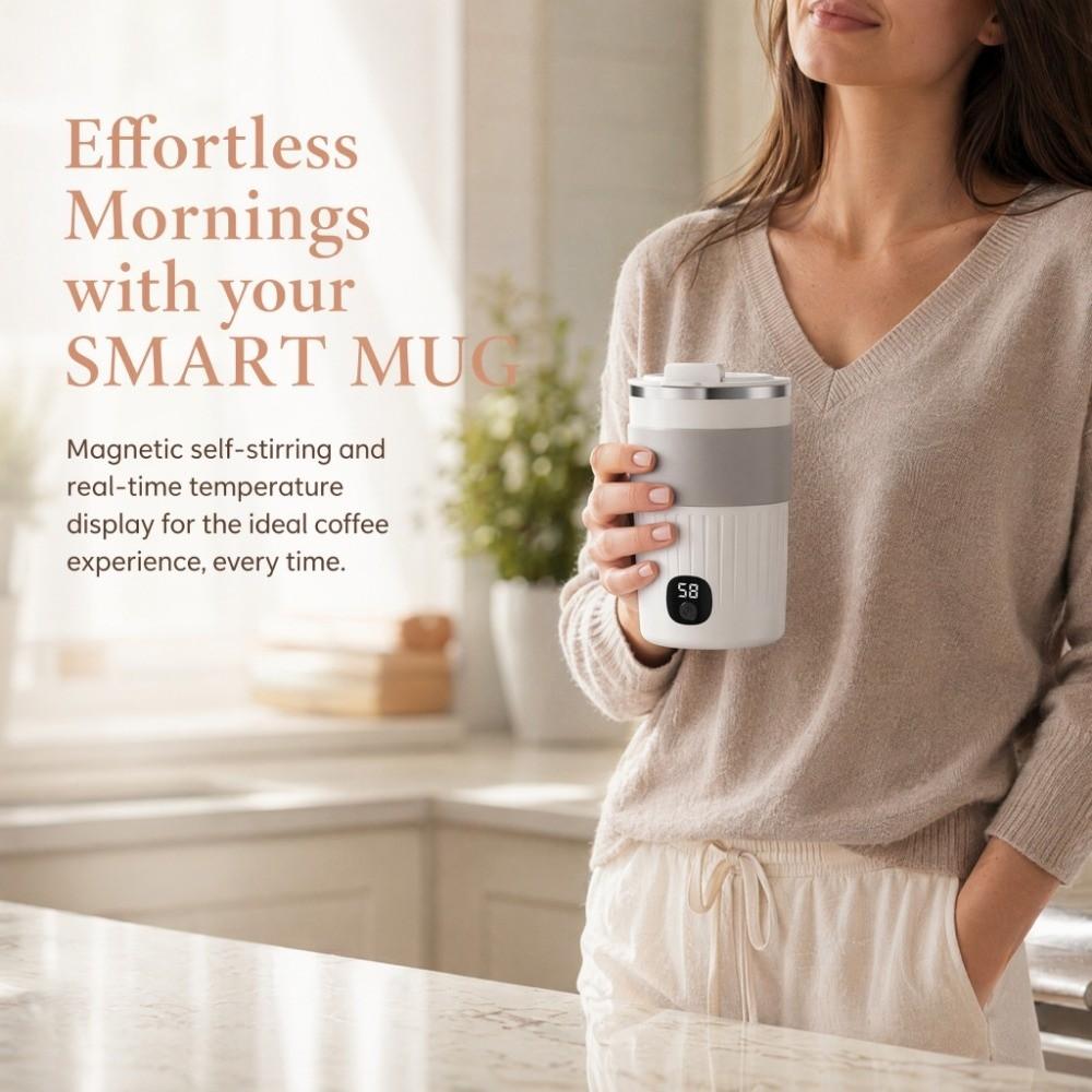 USB-Charging Coffee Mug Rechargeable Electric Stirrer Mug Smart Rotating Blender Cup Coffee