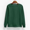 Women's Fashion Casual Round Neck Long Sleeve Fleece-Lined Solid Color Sweatshirt