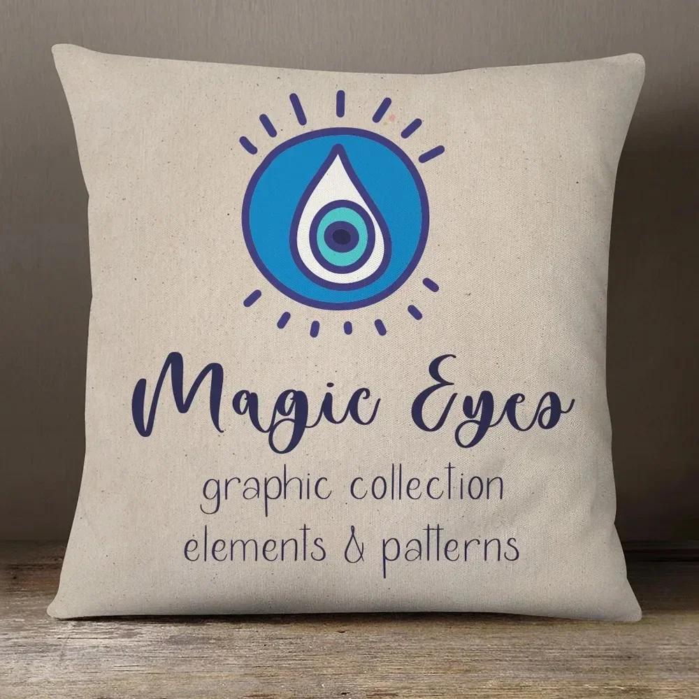 Evil Eye Hamsa Hand Cushion Covers Middle East Fortune Amulets Print Decorative Sofa Throw Pillow Case