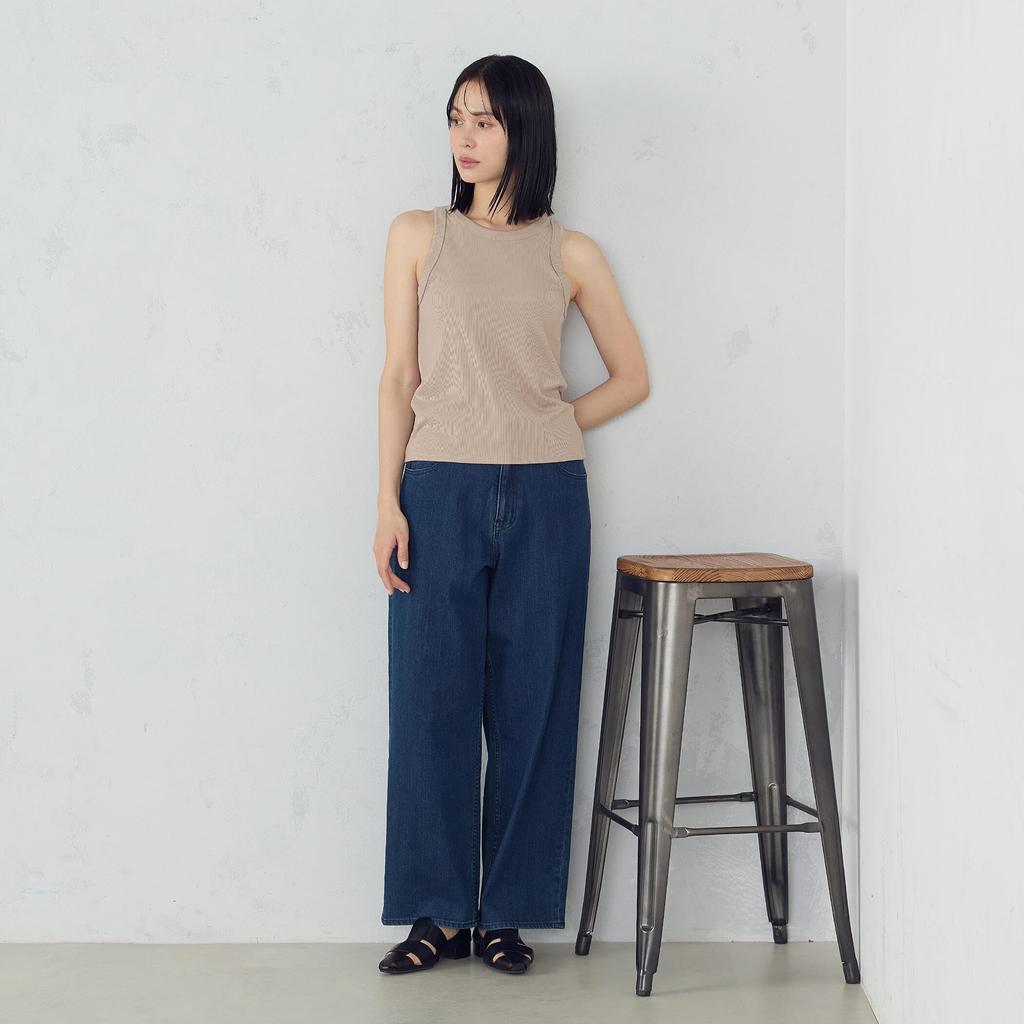 Comme Ca Ism American Sleeve Tank Beige Top, 12-63CK05-205, Medium,