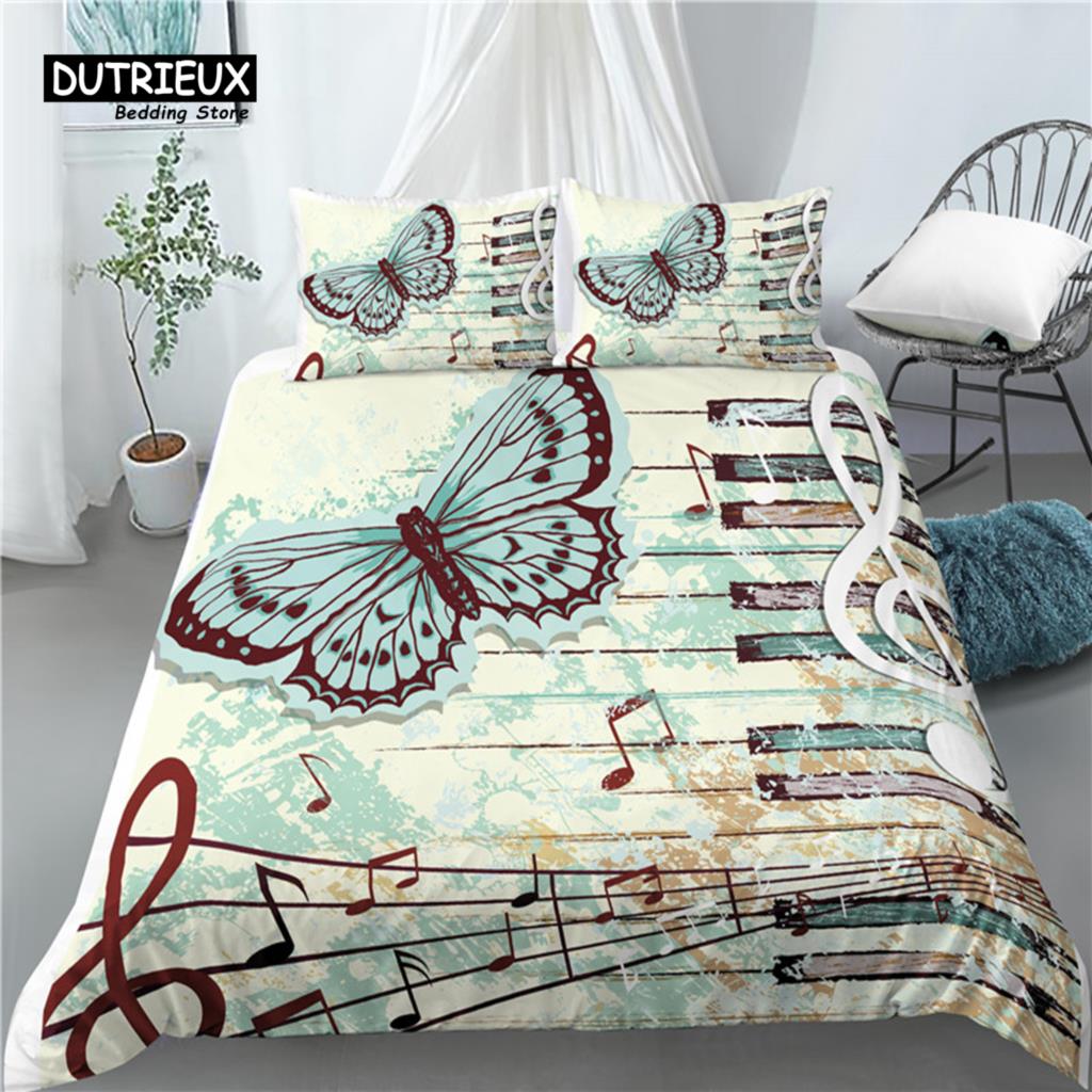 Home Living Luxury 3D Butterfly Print 2/3Pcs Comfortable Duvet Cover PillowCase Bedding Sets EU/US/AU Size