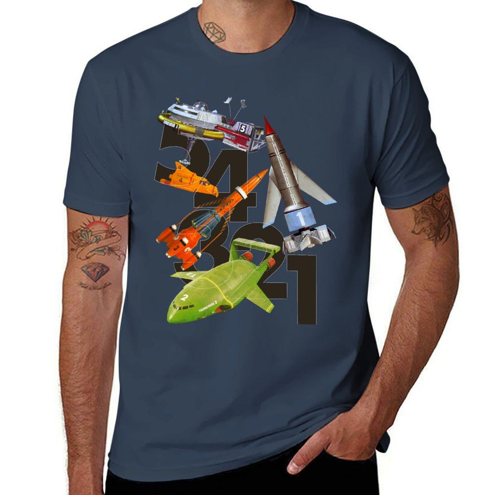 

5! 4! 3! 2! 1! THUNDERBIRDS Classic The Thunderbirds POP ART T-Shirt blanks oversized t shirt men 2XL