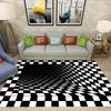 3D Hollow Visual Illusion Carpet Black and White Striped Rug Living Room Bedroom Anti Slip Decoration Mat Home Decoration