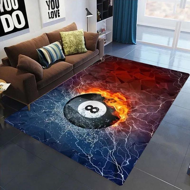 Teppich Schlicht Schwarz 8 Bereichsteppiche Schlafzimmerteppich Bearbrick Billard Schwarze 8 Billardtischmatte Schmutzabweisender Teppich Fußmatte