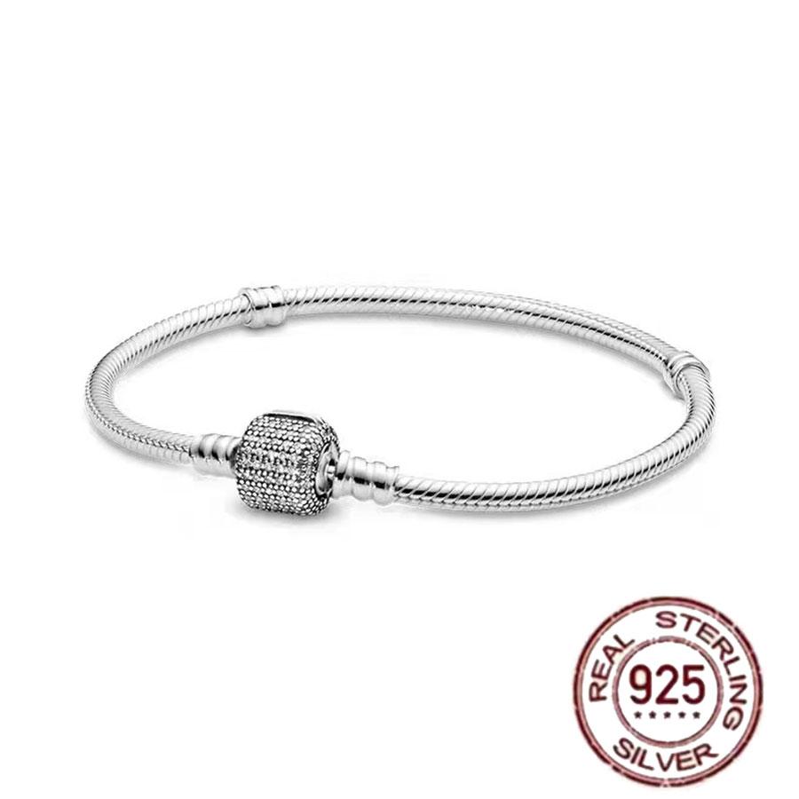 Best-selling 925 Sterling Silver Heart-shaped Crown Snake Bone Chain, Perfect for the Original DlY Bracelet! Ladies' Birthday Fa