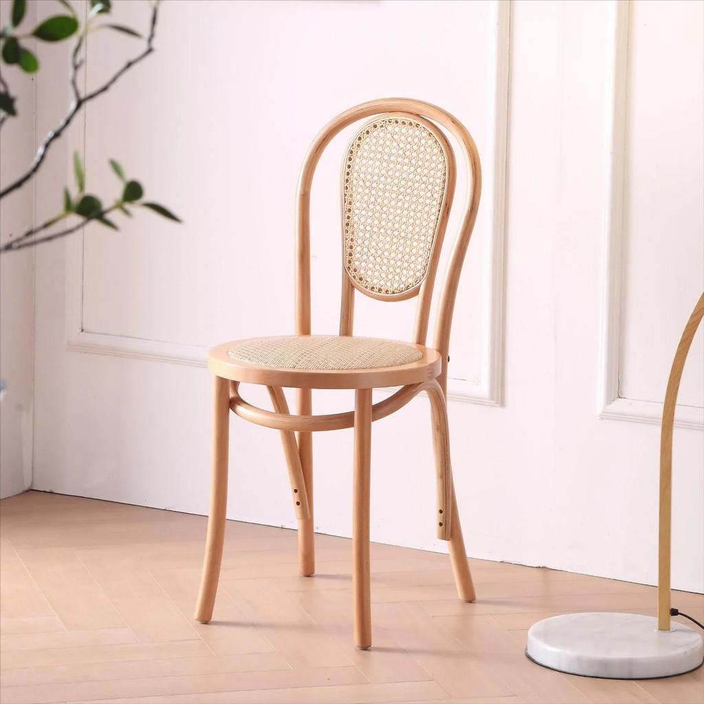Nordic Rattan Chair for Living Room, Nordic Chairs, Vintage, Solid Wood, Medieval Design, Dining Room Chairs, Cafe and Hotel