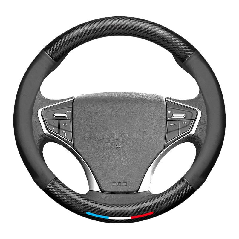 Auto Leder Carbonfaser Lenkradabdeckung für ISUZU MU-X D-MAX V-CROSS TAGA T17 T28 T30 Trooper ELF NQR Forward Rodeo Fargo