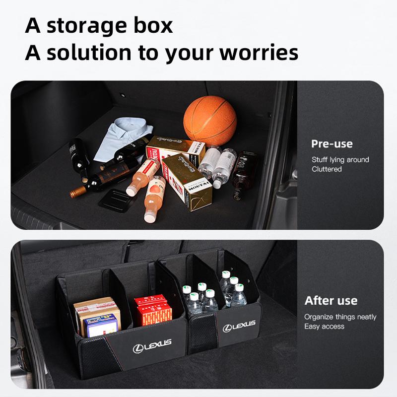 Lexus Folding Car Trunk Organizer Box Storage Bag Tools Tidying For Lexus F SPORT ES RX NX LS UX LM LX GX LC RZ IS CT GS RC HS