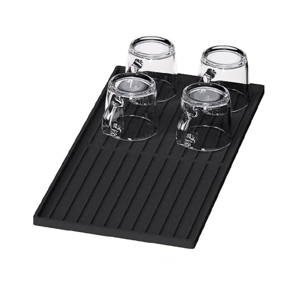 Non-slip Silicone Coffee Mat: 2-in-1 Heat-Resistant & Waterproof Drying Tray for Bar and Dining Table