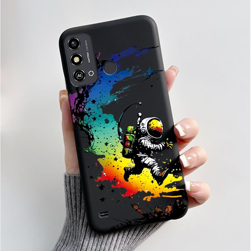 Case For ZTE Blade A53 BladeA53 Pro Casing Luxury Fashion Butterfly Flowers Black Soft TPU Silicone Protective Cover Phone Shell