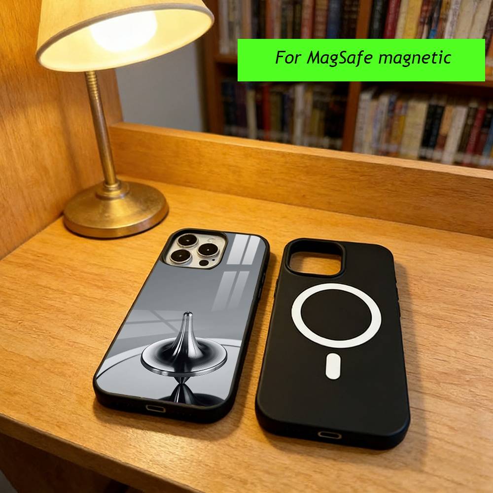 S-Spinning Top Phone Case For iPhone17,16,15,14,13,12,11 Plus,Pro Magnetic with Magsafe Wireless Charging