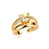 2025  Trendy Gold Plated Stainless Zircon  Rings For Women Chain Geometry Zircon Finger Ring Jewelry Gift