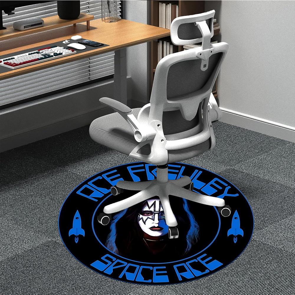 

1PC Ace Frehley, Kiss Office Round Rug Perfect for Office Non-Slip Backing, Decorative Floor Mat yy250916055 80cm by 80cm