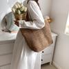 New New Woven One-color Woven Bag Fashionable Shoulder Straw Bag Casual Women's Bag Beach Bag