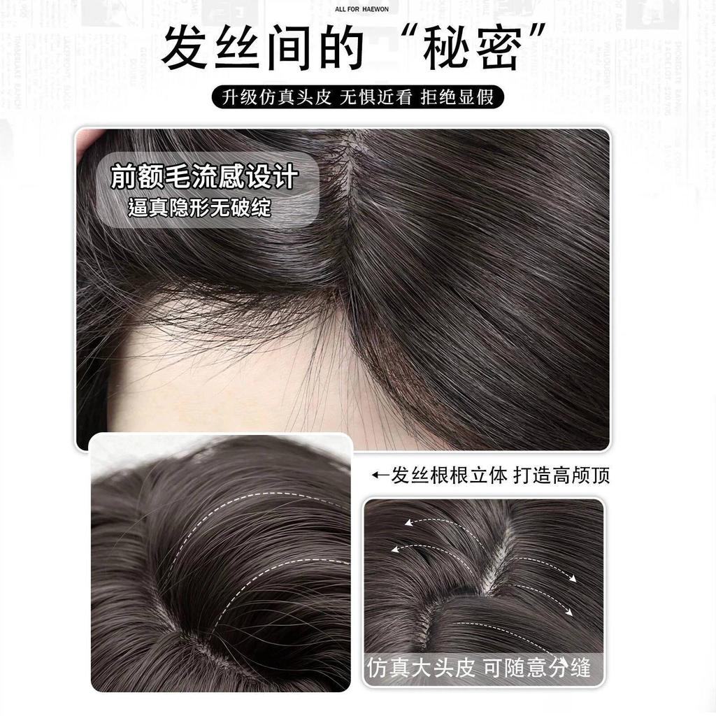 Full head cover for women's Japanese beauty, Qi bangs, Xiaoju, the same simulated seamless black long straight wig, head cover.