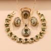 Brazil Italy Elegant Women Luxury Wedding Jewelry Sets Gold Plated Earrings Necklace Pendant Ring Bracelet For Women Gift