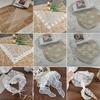 Embroidered Lace Triangle Headscarf Hollow-out Pastoral Style Hair Scarf Wraps White Woven Floral Lace Skirt for Women Girls