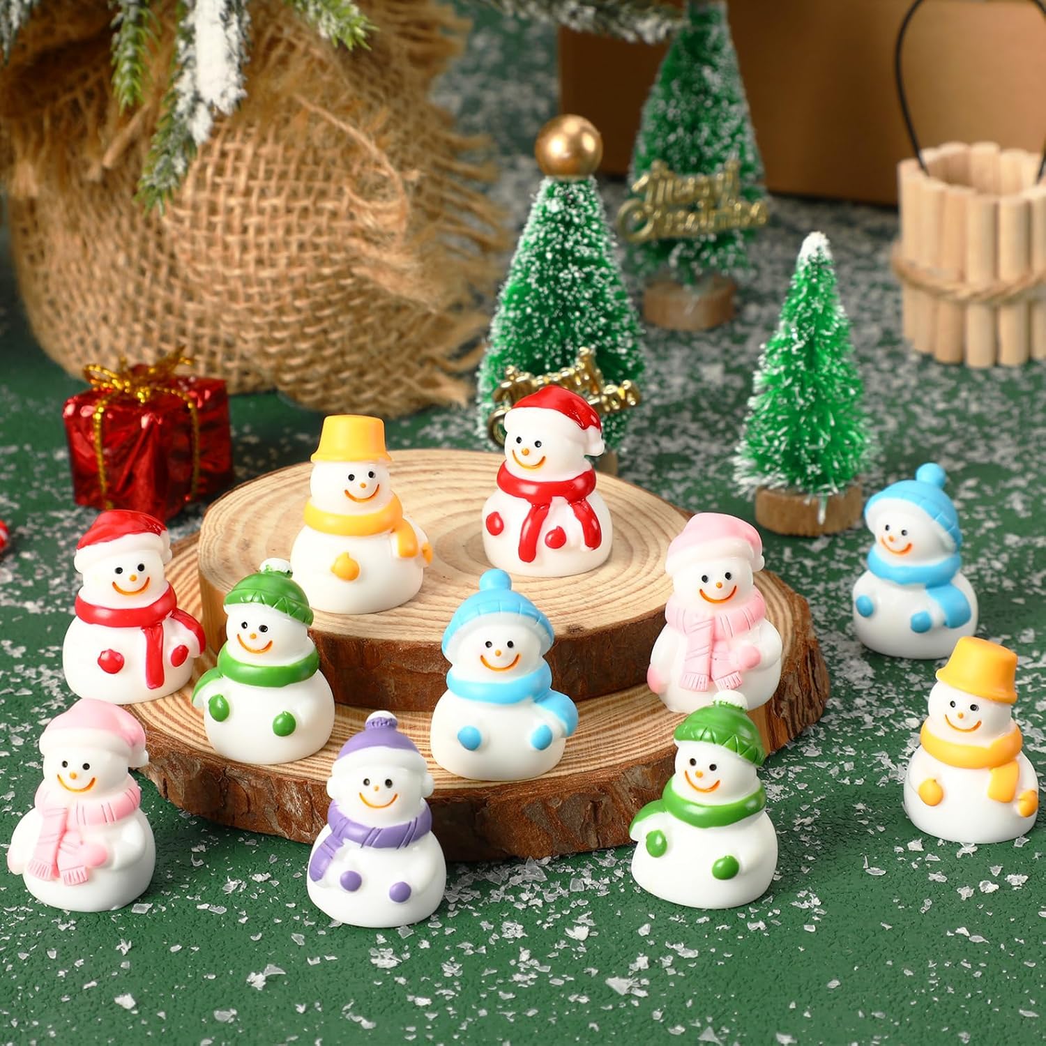 

5/10PCS Mini Snowman Figurines Christmas Xmas Ornaments For DIY Fairy Garden Home Tree Decor Holiday Present W12126WW-
