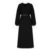 Women's Fashion Casual Flared Dress Long Sleeve Solid Color Dress