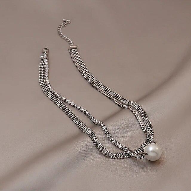 SHANGZHIHUA The Elegant Light Luxury Three-layer Pearl Collar, 2021 New Trend Jewelry Fashion Woman's Necklace Party Gift