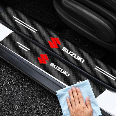 4pcs Carbon Fiber Car Sticker Auto Door Threshold Waterproof for Suzuki Swift Jimny Grand Vitara SX4 Samurai Spacia Liana Car