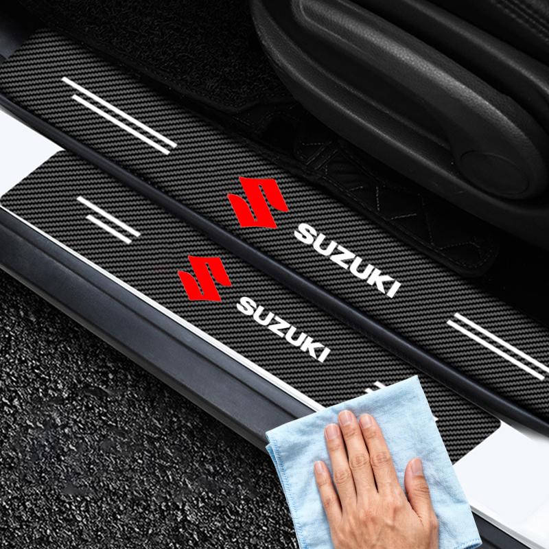 4pcs Carbon Fiber Car Sticker Auto Door Threshold Waterproof for Suzuki Swift Jimny Grand Vitara SX4 Samurai Spacia Liana Car