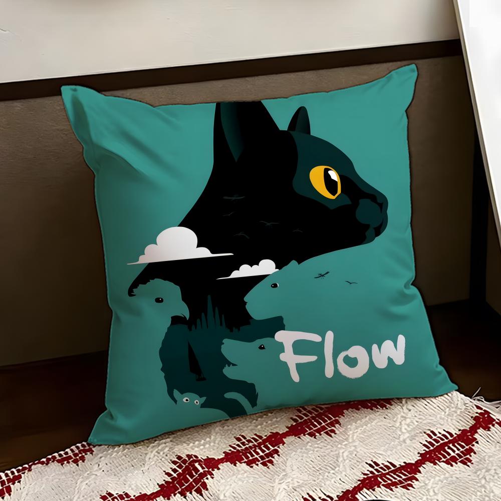 Cartoon movie FFlow Cushion Cover Reversible Soft Durable Pillow Cover Home  Car MultiScene Use for Daily Comfort