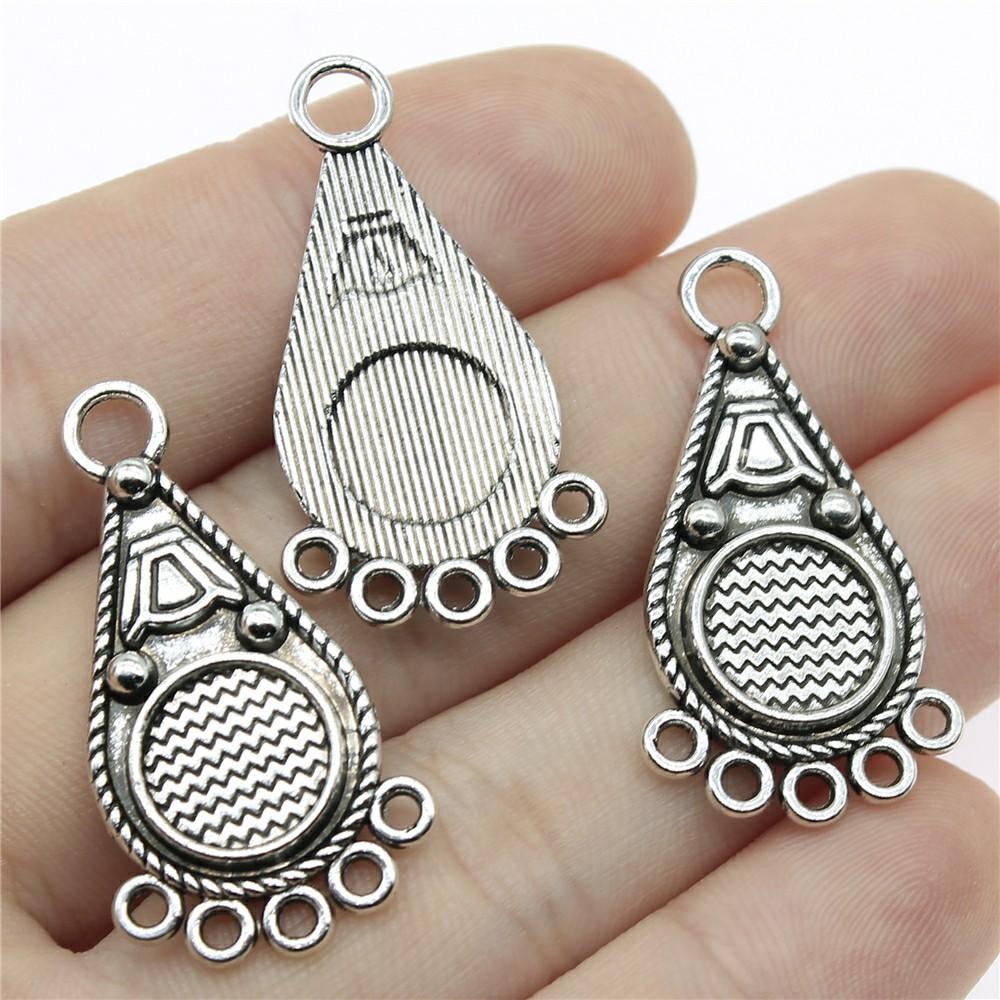 10pcs Charms Earring Connector Antique Silver Color Earring Connector Charms Earring Connector Charms For Jewelry Making