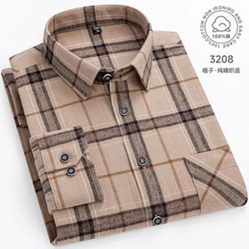 10XL 11XL 100% cotton Autumn Winter Fat men's shirt Long sleeve high quality wool fashion plaid casual non-ironing