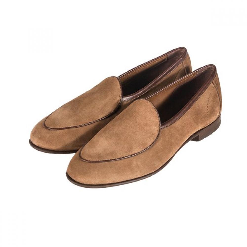 Loake Belgrave Flint Suede Belgian Loafer