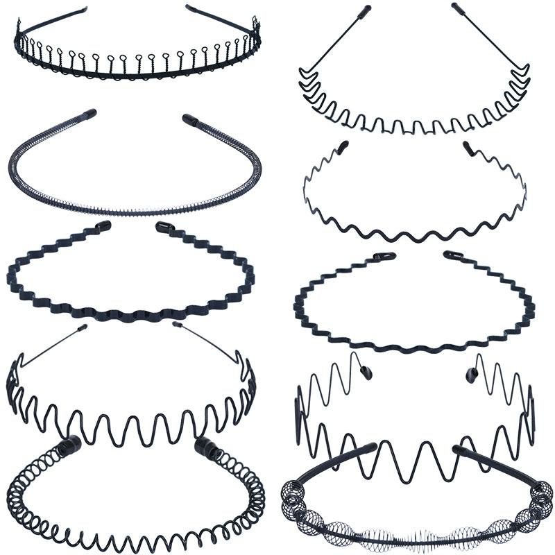 Men's and Women's Iron Hair Bands Headbands R Invisible Sports Back Hair Holes Wavy Hair Clips Magic Headwear