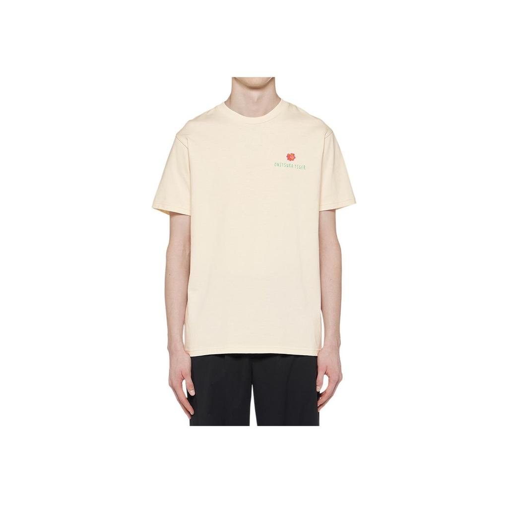 ONITSUKA TIGER Anime Print Comfortable Versatile Straight Fit Crew Neck Short Sleeve T-Shirt With Dropped Shoulders Unisex Tops Off-White 2183B302-700