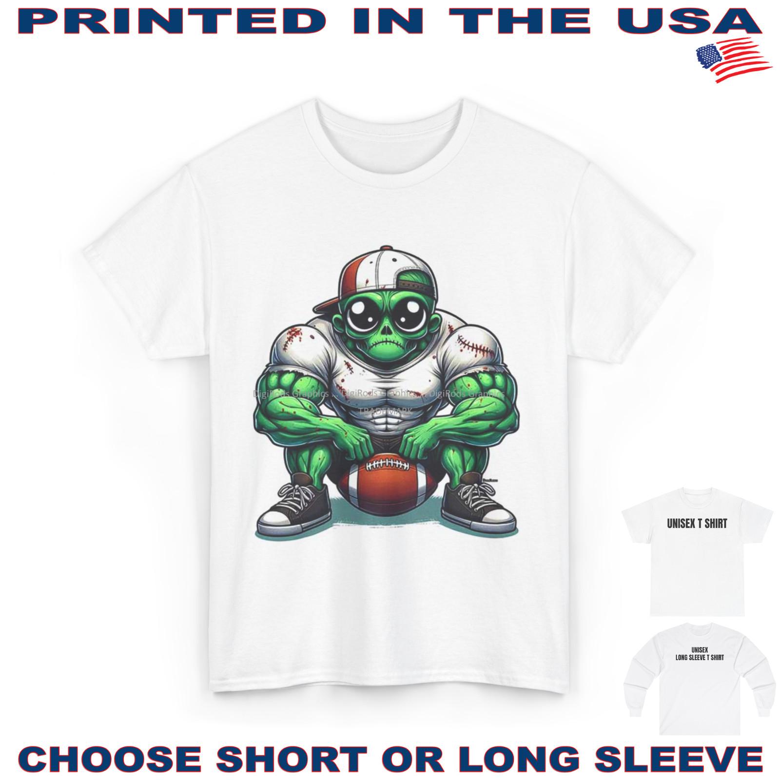 Football Team Muscular Zombie Monster Sitting On Ball DigiRods Cartoon T Shirt S