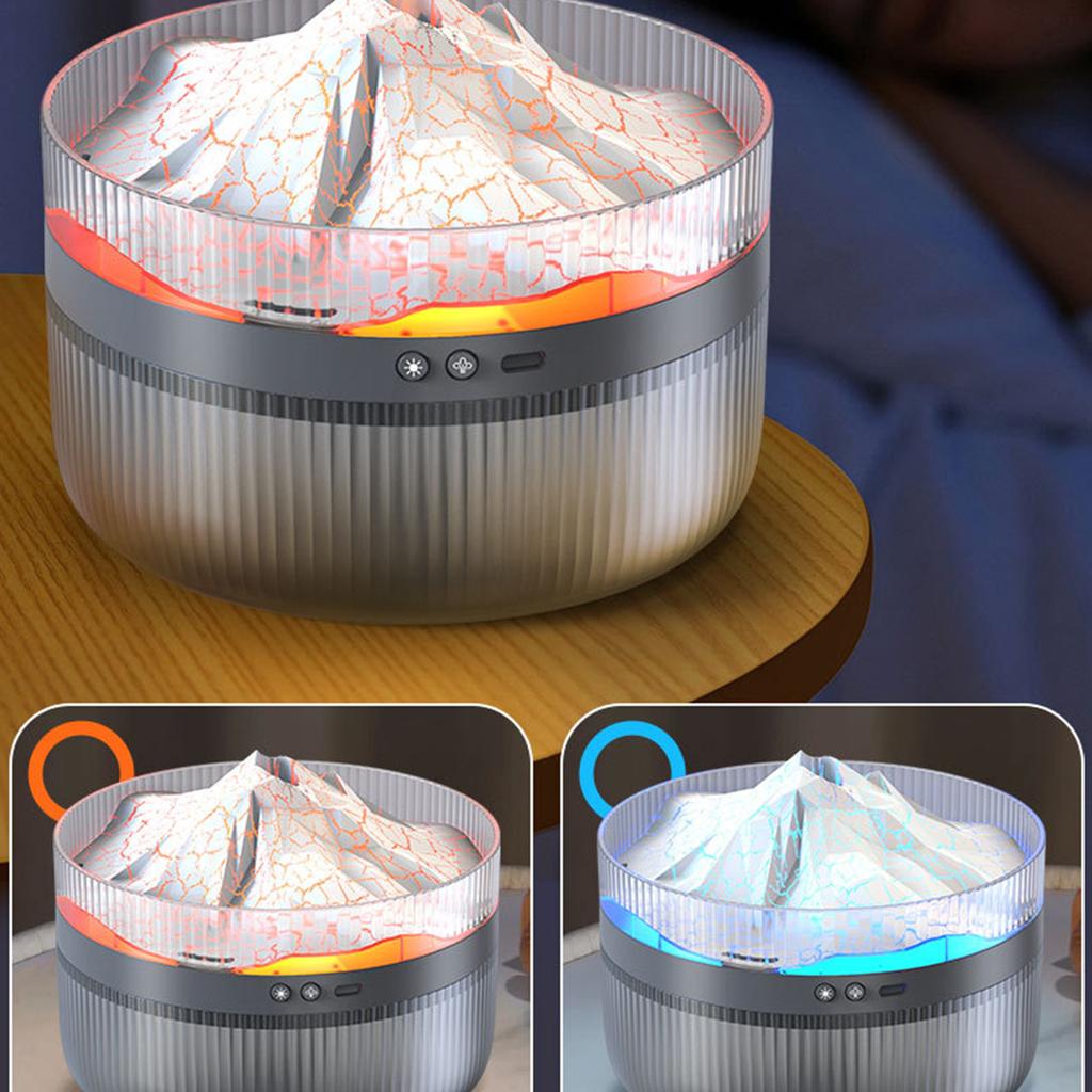 2L Volcano Aromatherapy Diffuser Multi-function Flame Humidifier Large Capacity Large Mist Diffuser