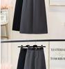Women's Gray Midi Skirt - 2024 Spring/Autumn Collection: High Waist, Slimming Draped A-Line with Slit.