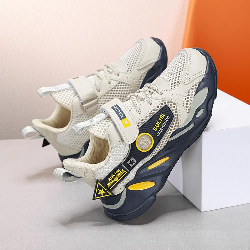 

Single net shoes boys sports shoes boys single net shoes breathable mesh running shoes 2025 new summer children s shoes 40